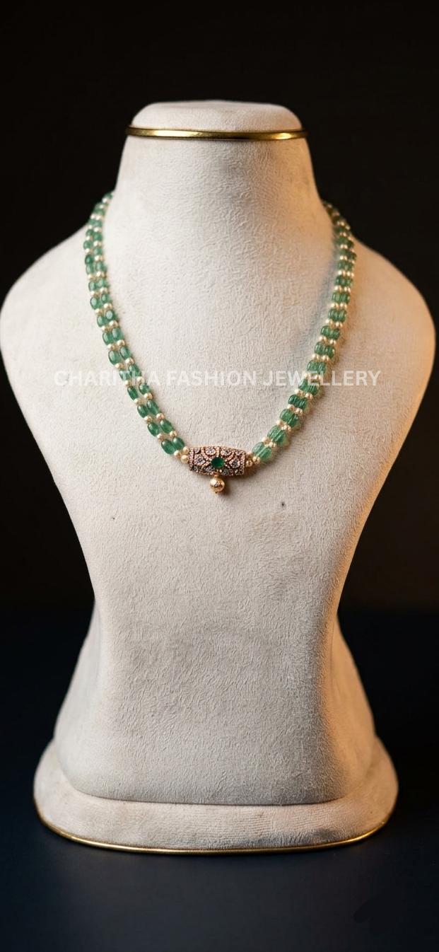 92.5 Silver With Emarolds Mala