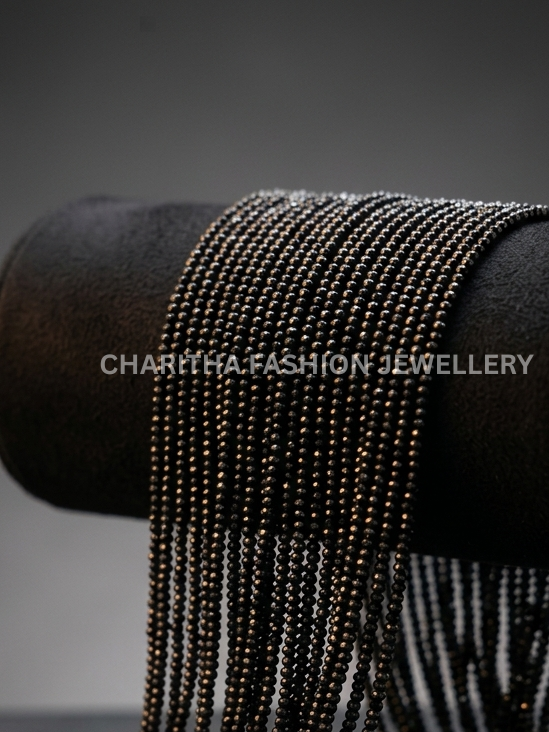 Black Diamonds Beads (1 Line 15 Inches lenght) *1/2 mm size