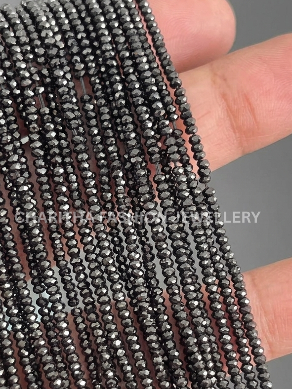 Black Diamonds Beads (1 Line 15 Inches lenght) *1/2 mm size